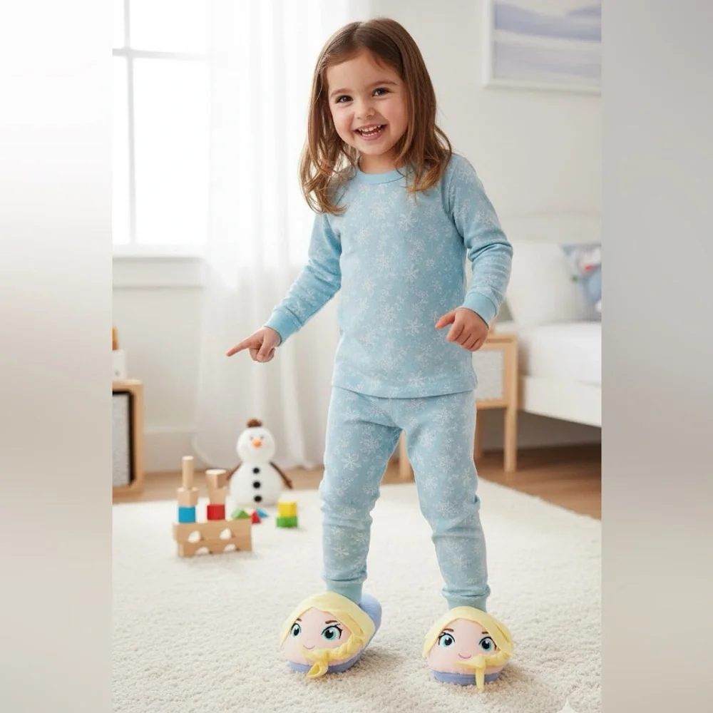 Disney Frozen Elsa Plush 3D Character Slippers little girl size 3 Jhouse shoes